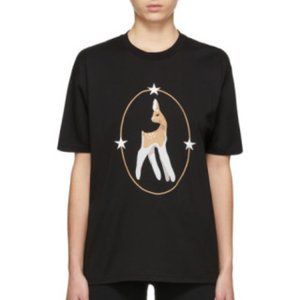 Burberry Black Deer Graphic Oversized T-Shirt - XS